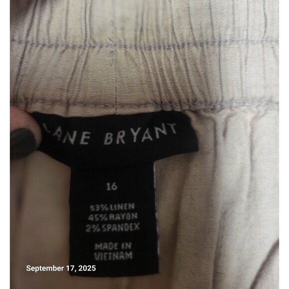 Lane Bryant Wide Leg Plus Size 55% Linen Womens Pants 16 EUC - Picture 3 of 7
